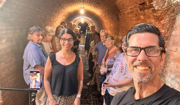 Mike and Miriam group photo in The Ossining Weir chamber on Make Music Day June 2025