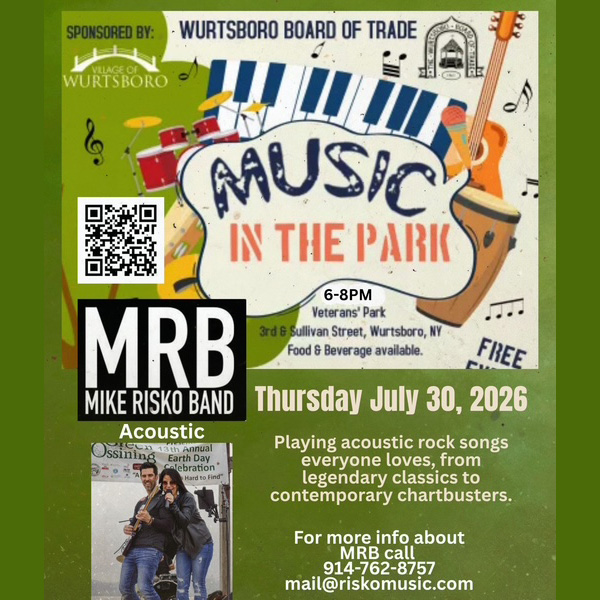Music in the Park Wurtsboro, NY on July 30, 2026.